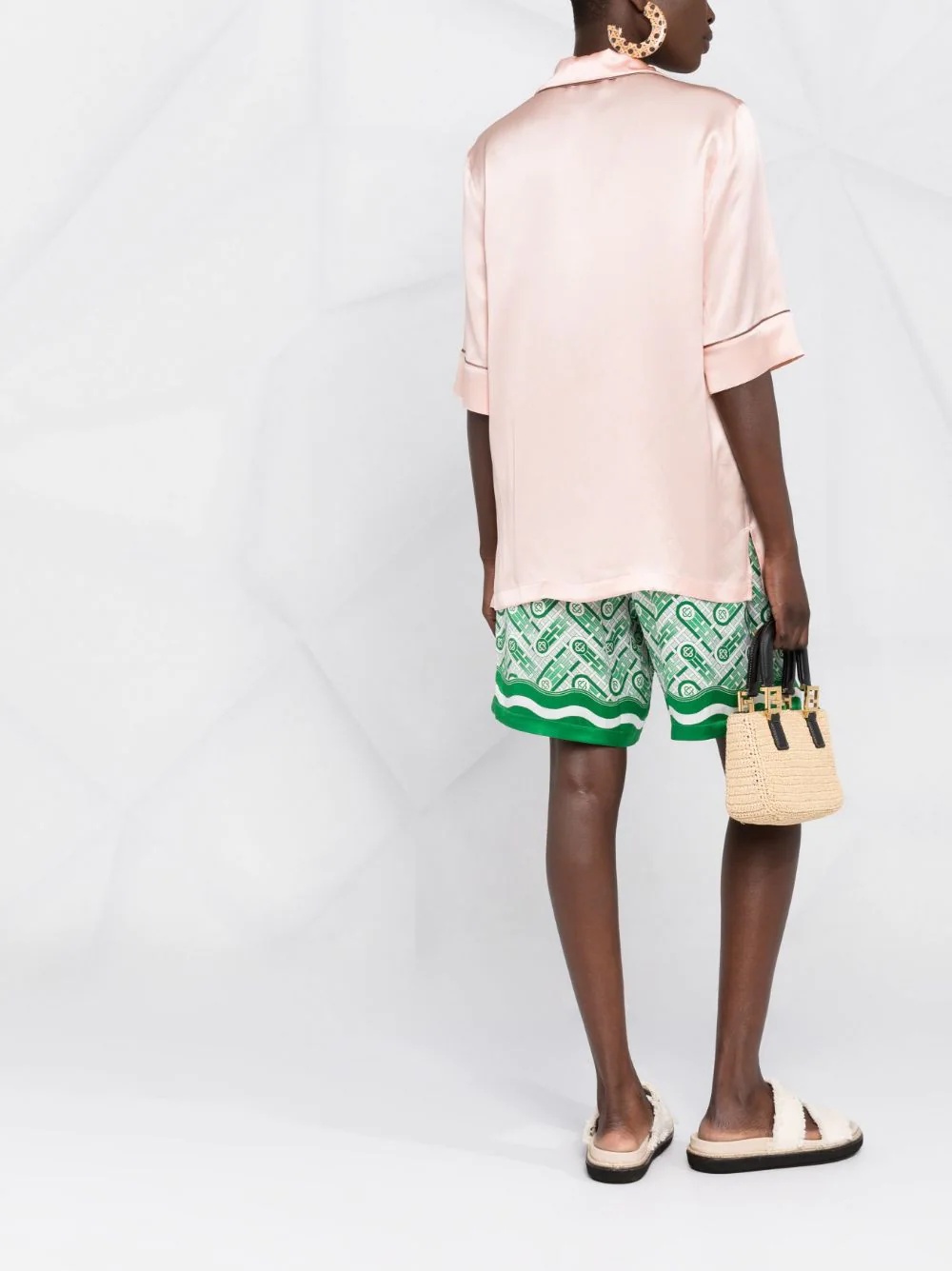 logo-embroidered pyjama-style shirt - 4