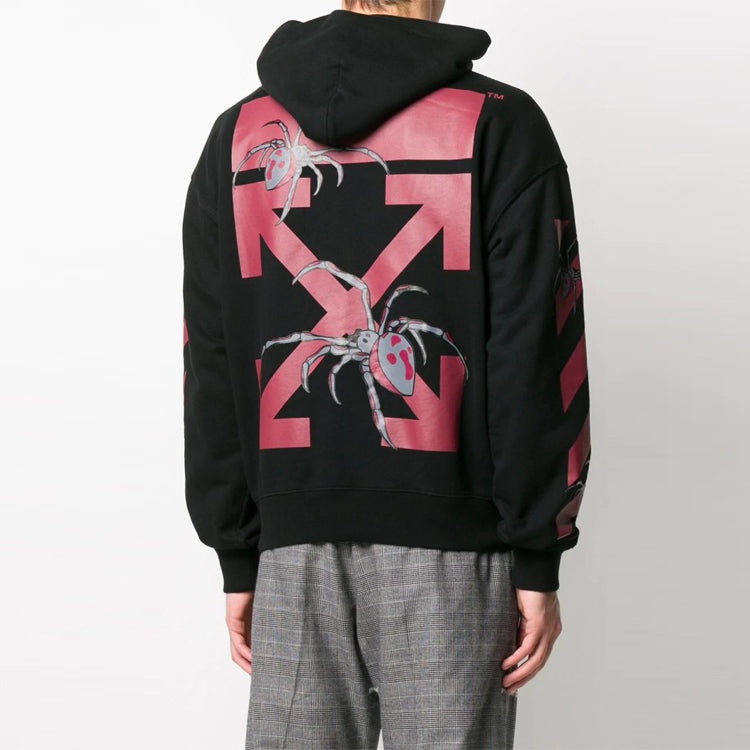 Off-White SS20 Spider Arrow Printing Hooded Fleece Men Black OMBB037S20E300011024 - 3