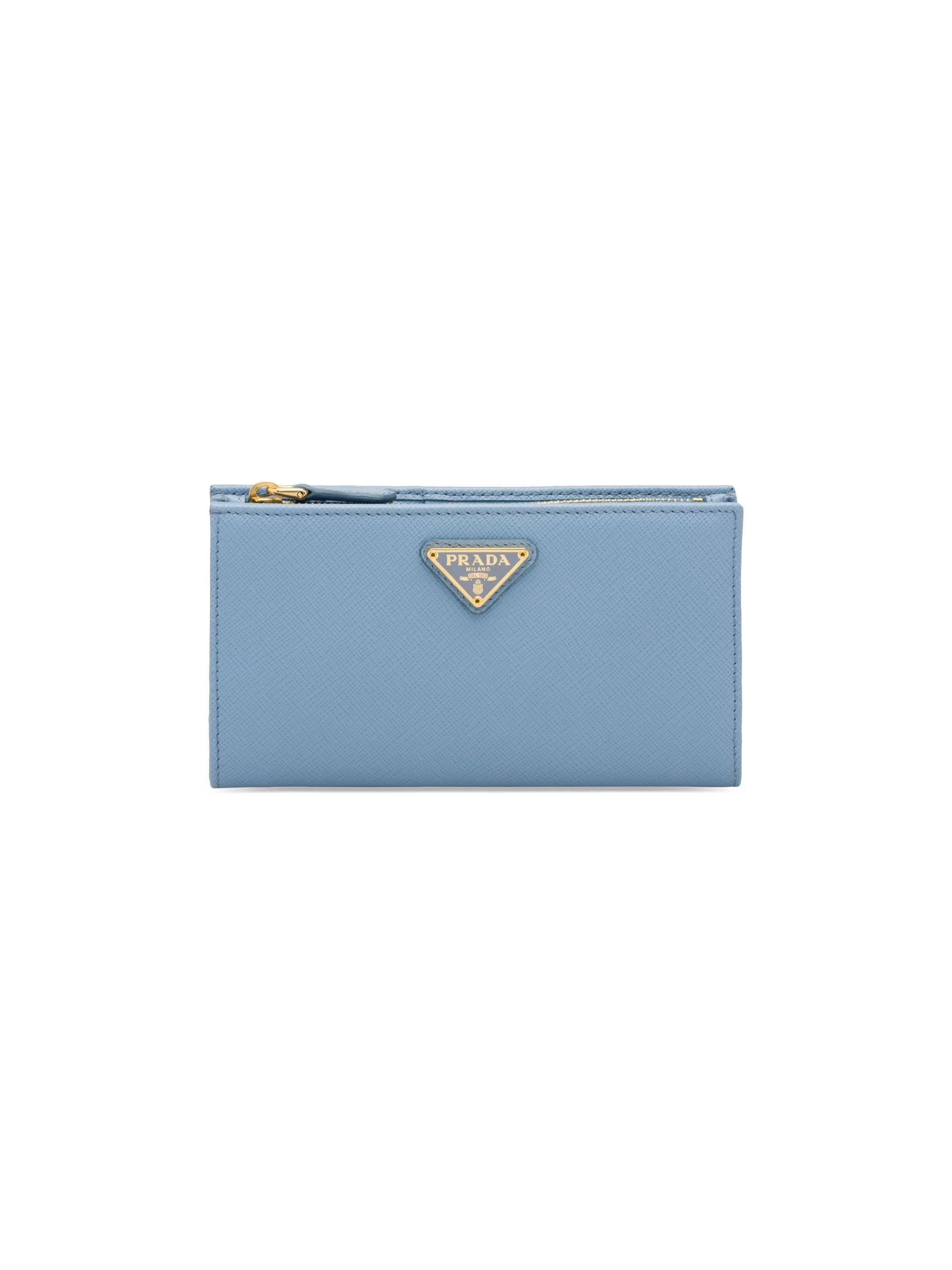 Women's Large Saffiano Leather Wallet - Light Blue - 1