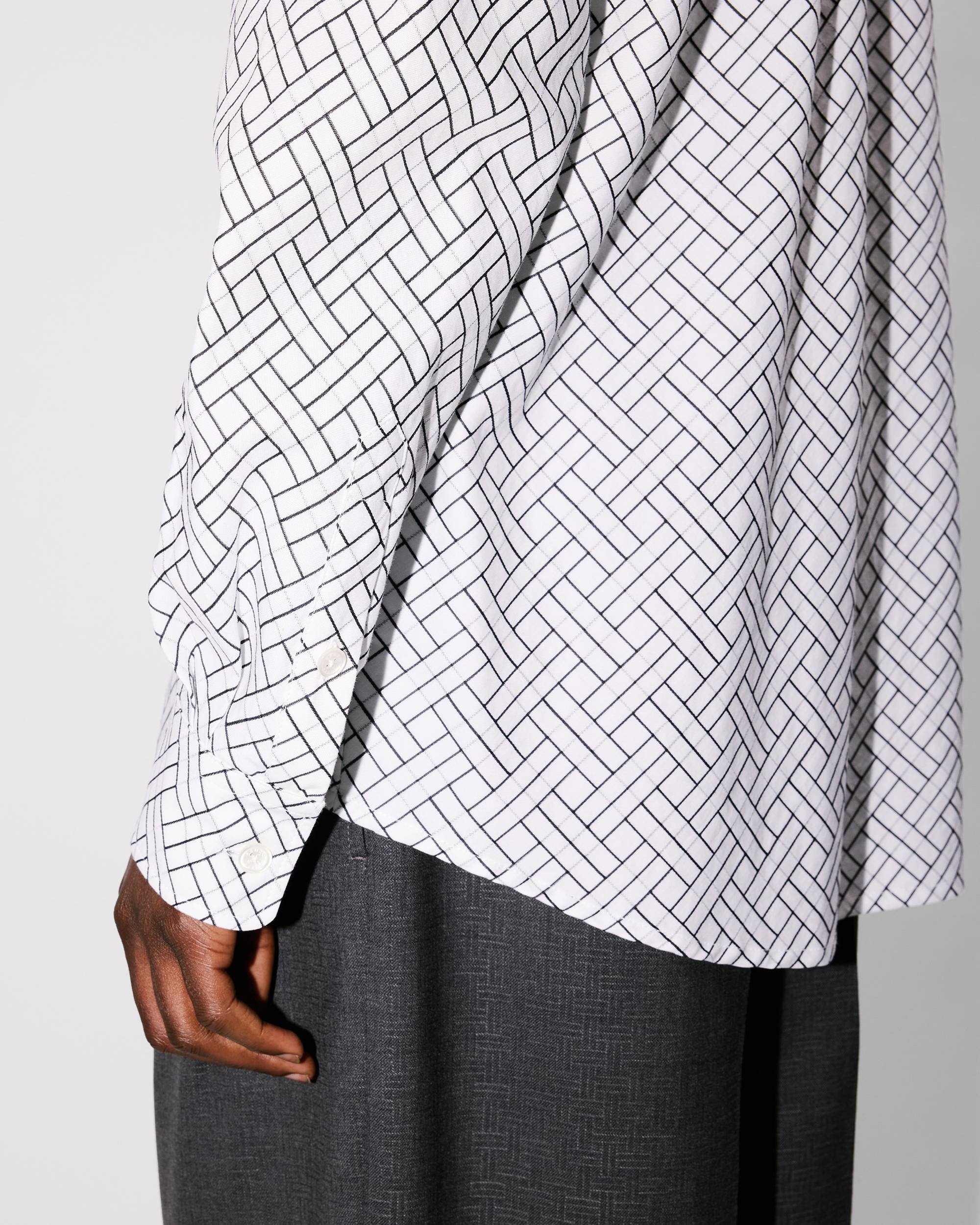 'KENZO Weave' regular shirt in cotton jacquard - 8