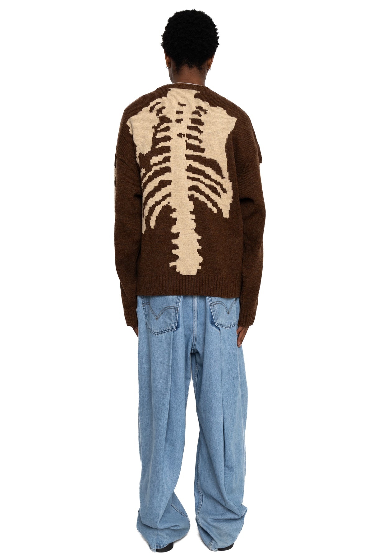 5G Wool BONE Crew Sweater - Brown - 5