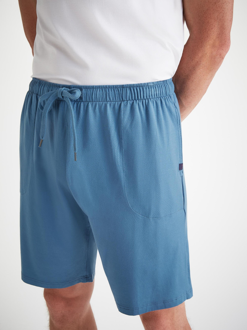 Men's Lounge Shorts Basel Micro Modal Stretch Steel Blue 1