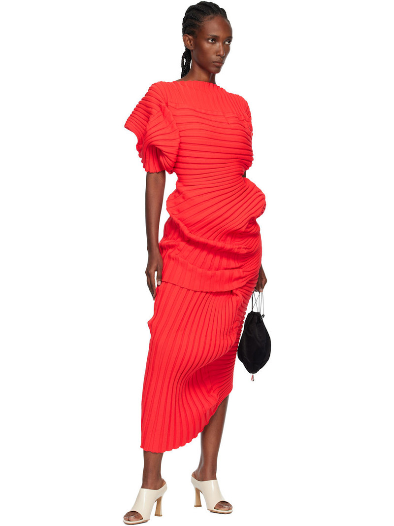 ISSEY MIYAKE Red Knit 'As It Is' Top outlook