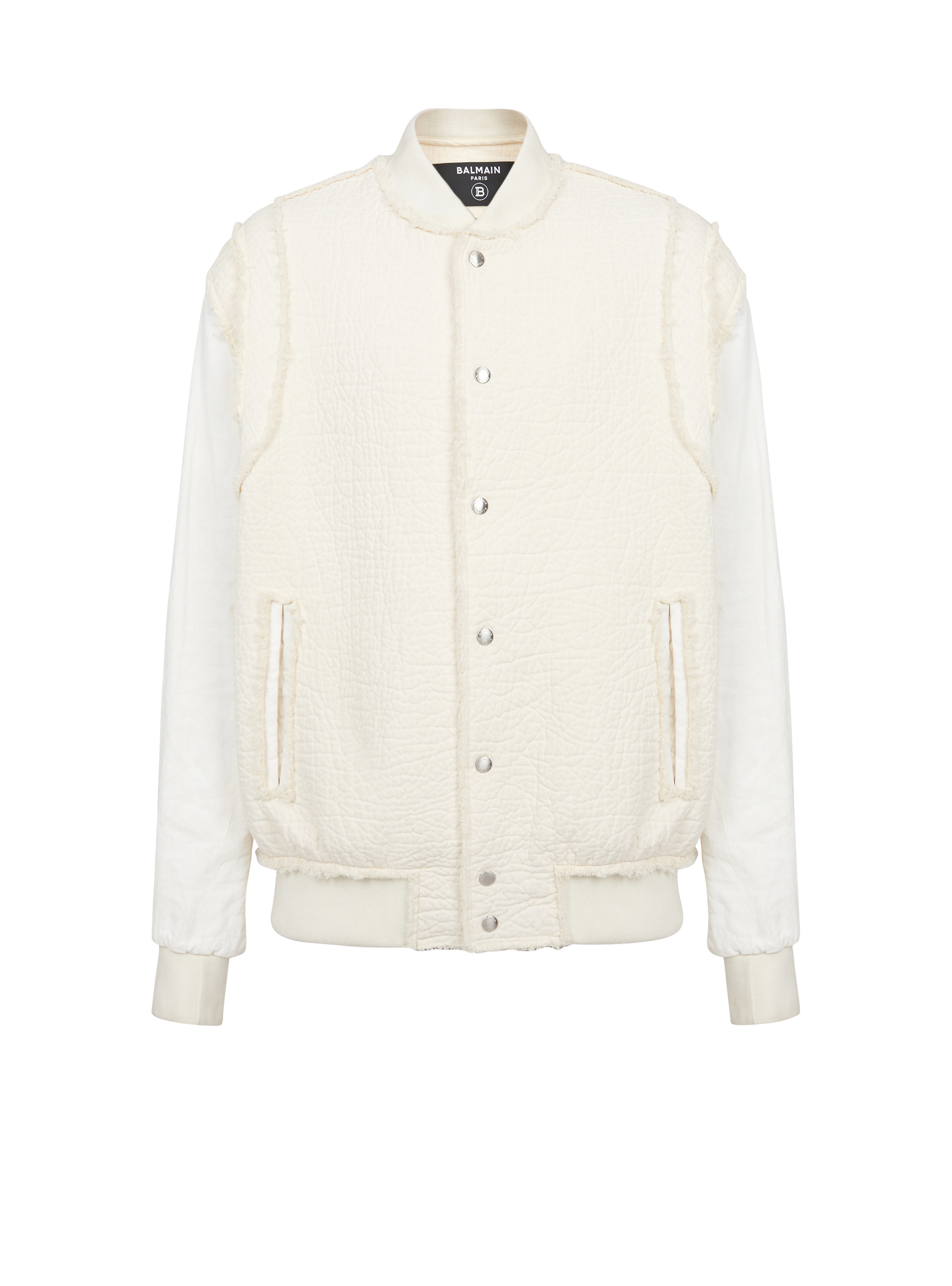 Textured cotton bomber jacket - 1