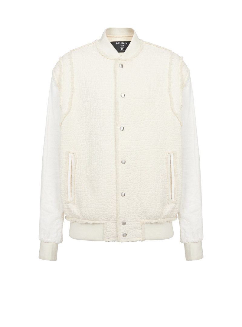 Textured cotton bomber jacket 1