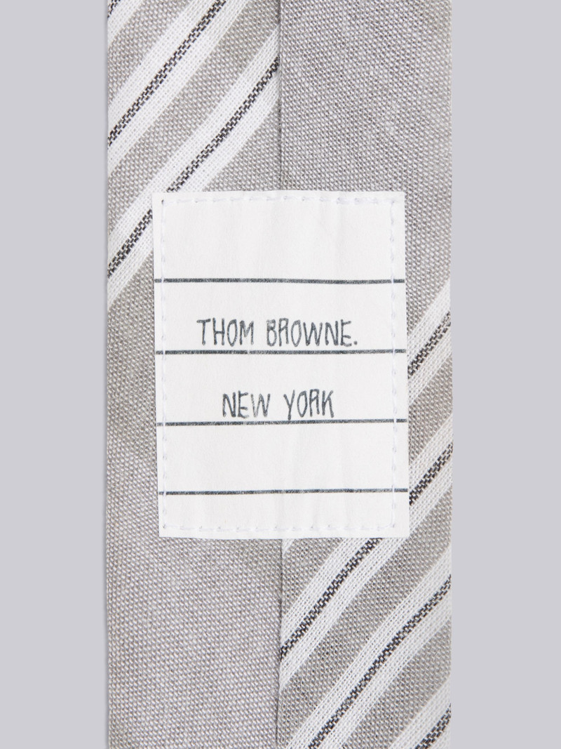 Thom Browne Medium Grey Cotton Large Plaid Madras Print Classic Tie outlook