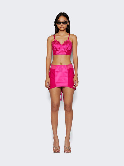 Jean Paul Gaultier Satin Stretch Mini Skirt Shocking Pink outlook