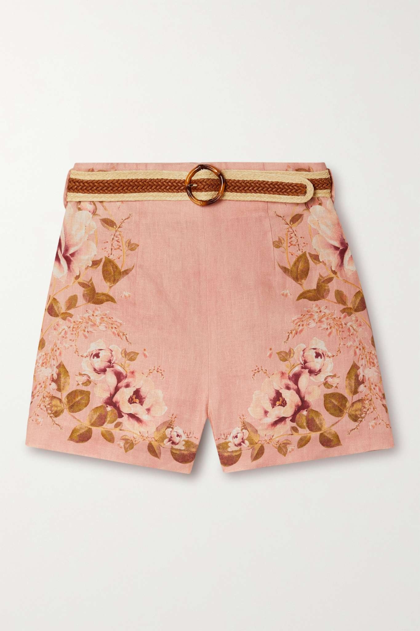 Rosa belted floral-print linen shorts - 1