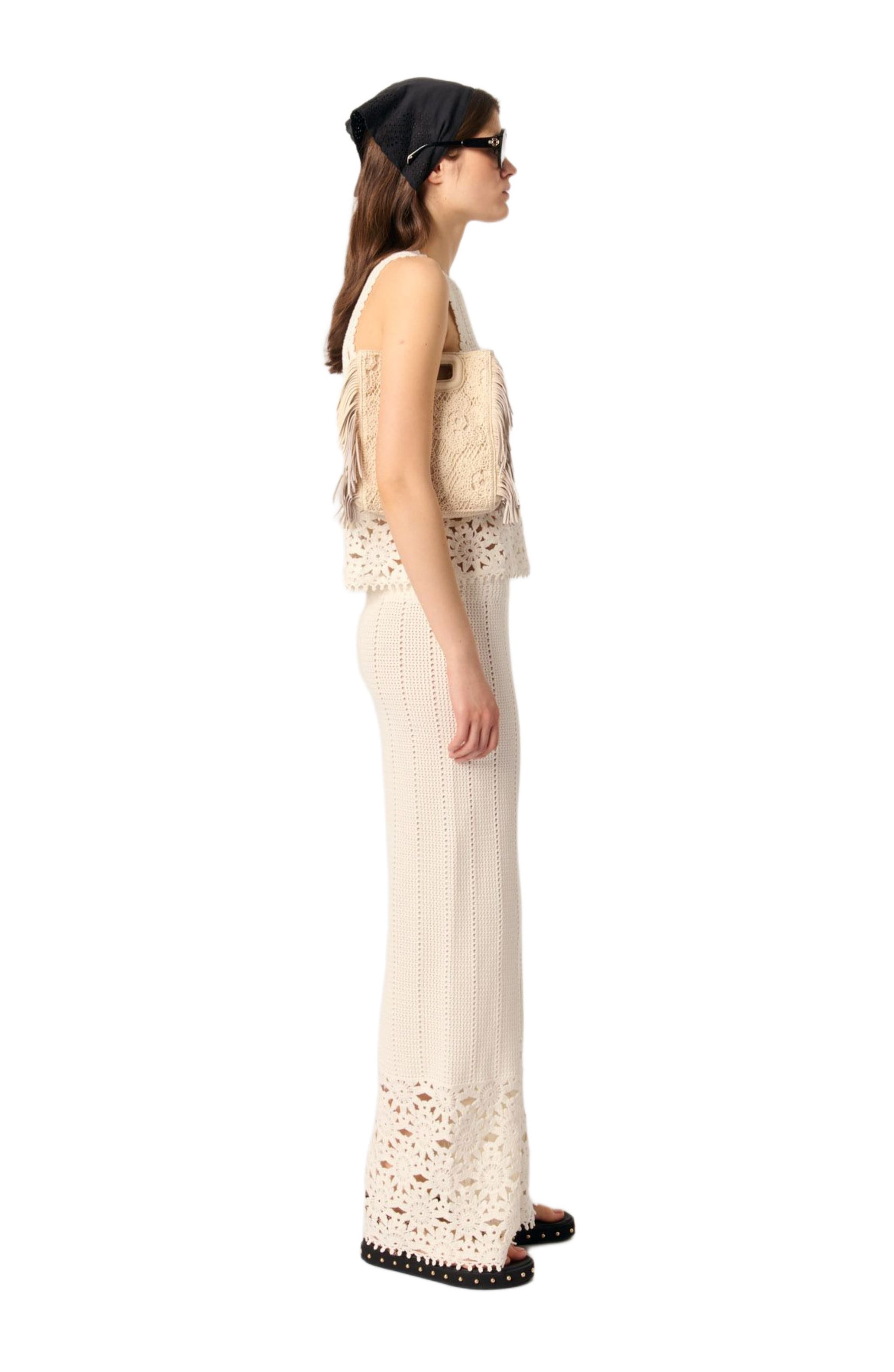 maje Crochet vest top in White at Nordstrom - 3