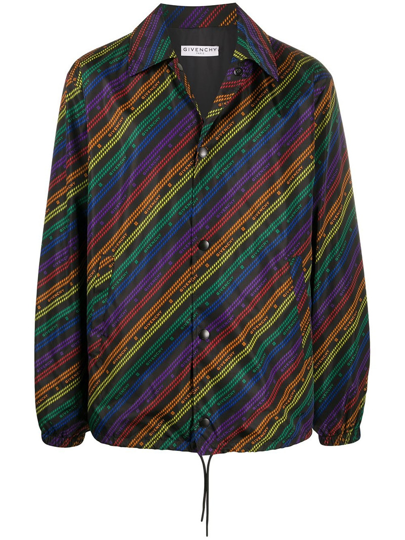 chain-print buttoned jacket 1