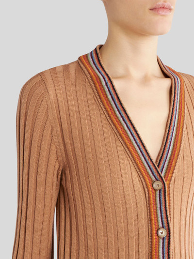 Etro STRIPED RIBBED CARDIGAN outlook