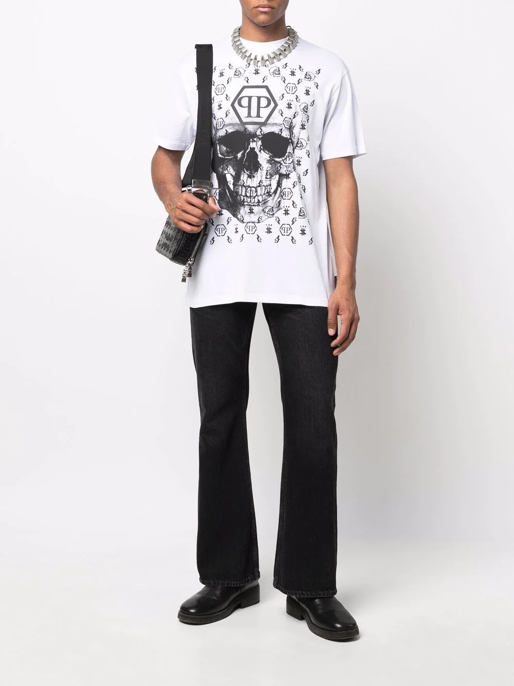 skull logo graphic-print T-shirt - 2