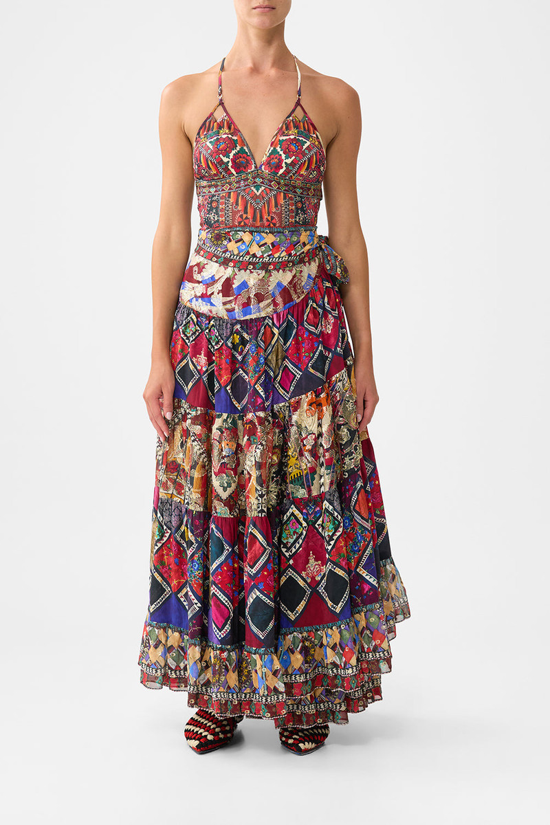 CAMILLA WRAP SKIRT WITH GATHERED PANELS outlook