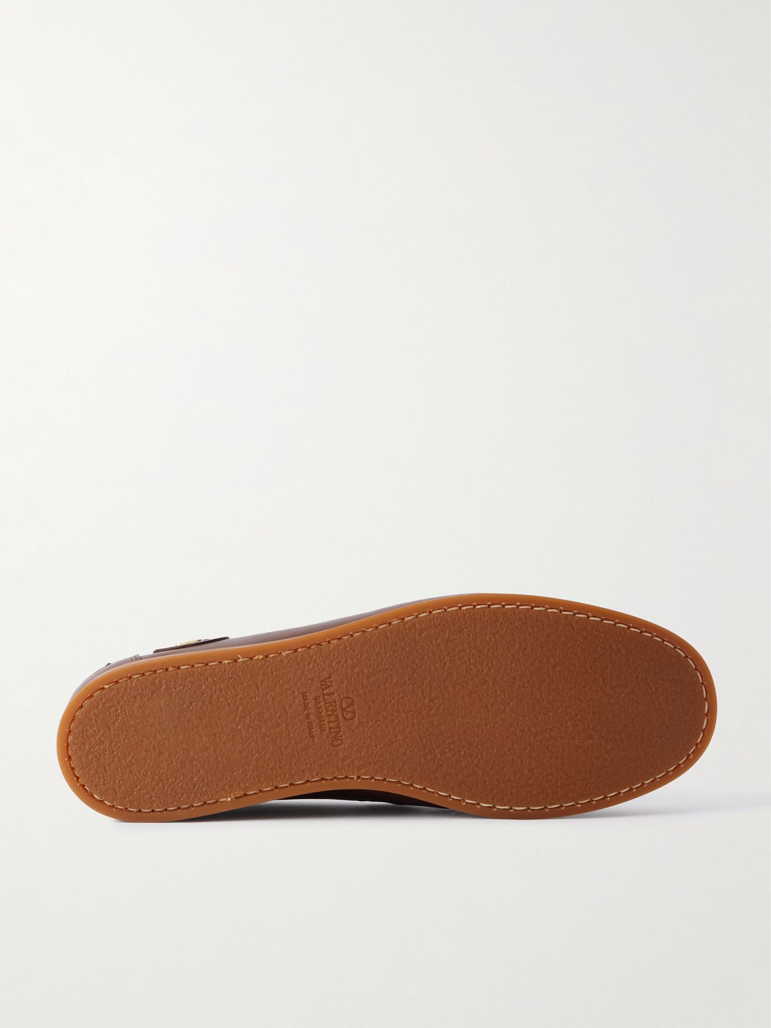 Logo-Embellished Leather Boat Shoes Dark brown - 3