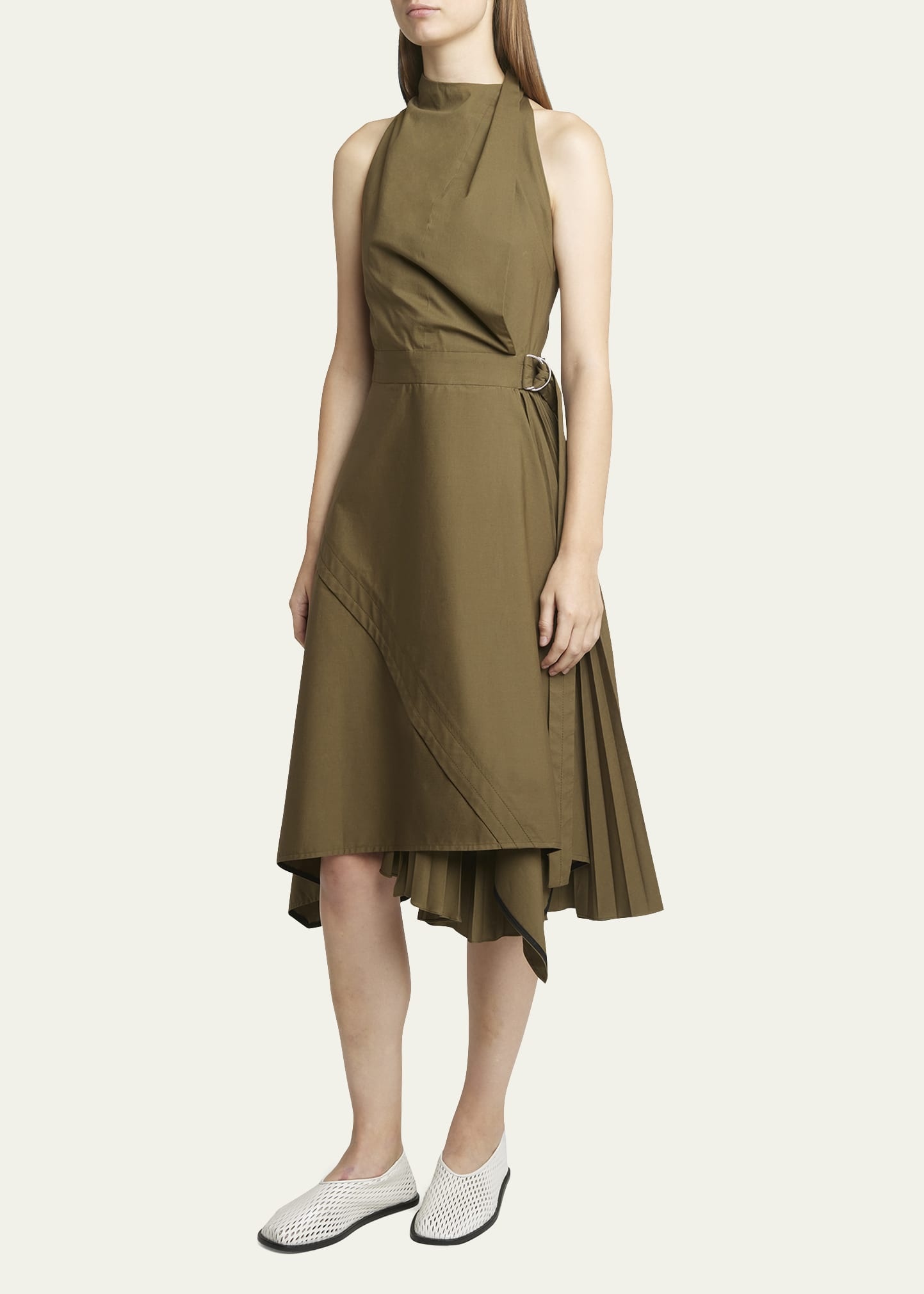 Yoko Compact Poplin Asymmetric Dress - 4