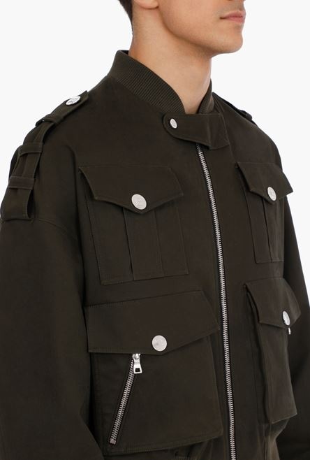 Khaki cotton bomber jacket - 9