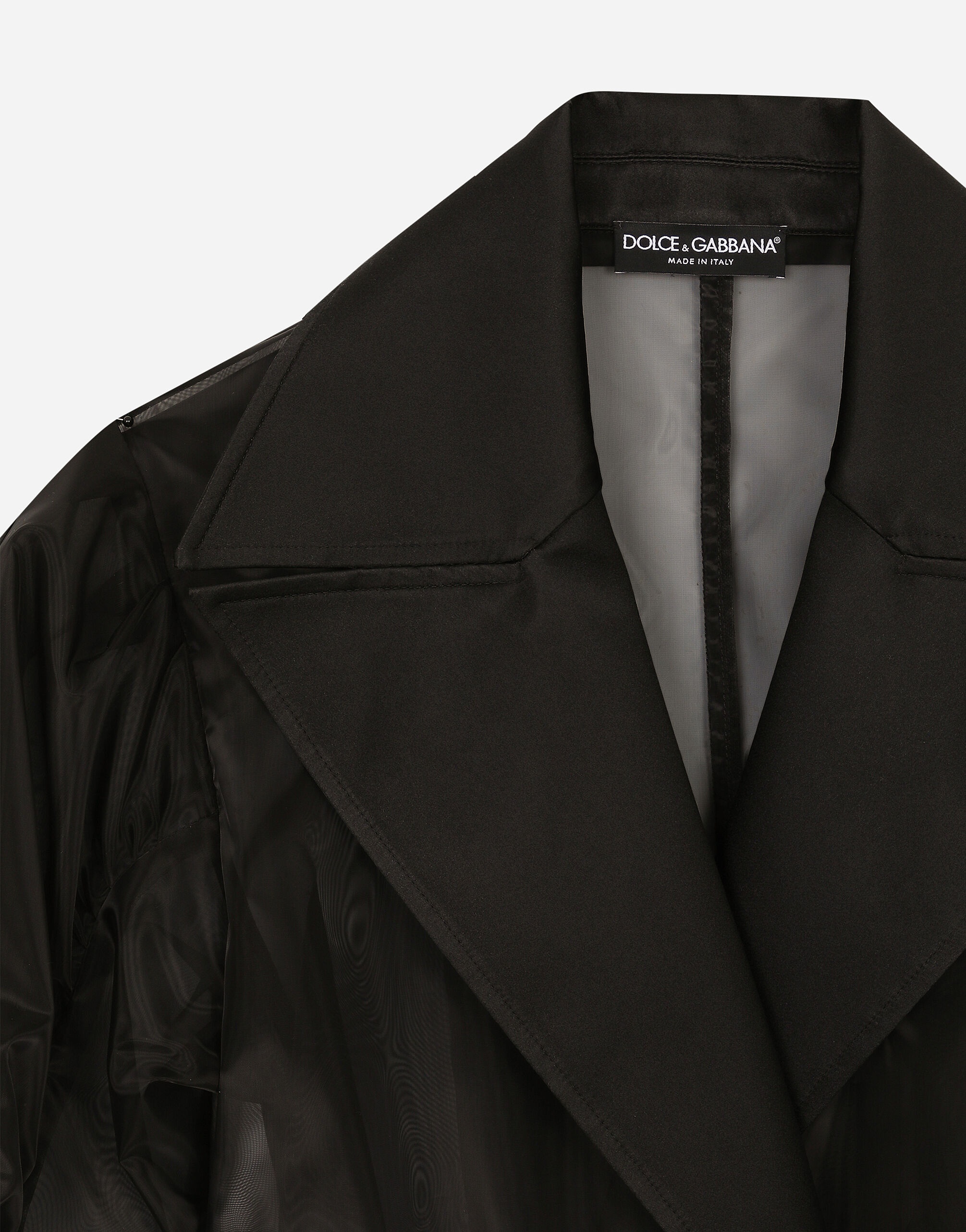 Technical organza trench coat with gathered sleeves - 4