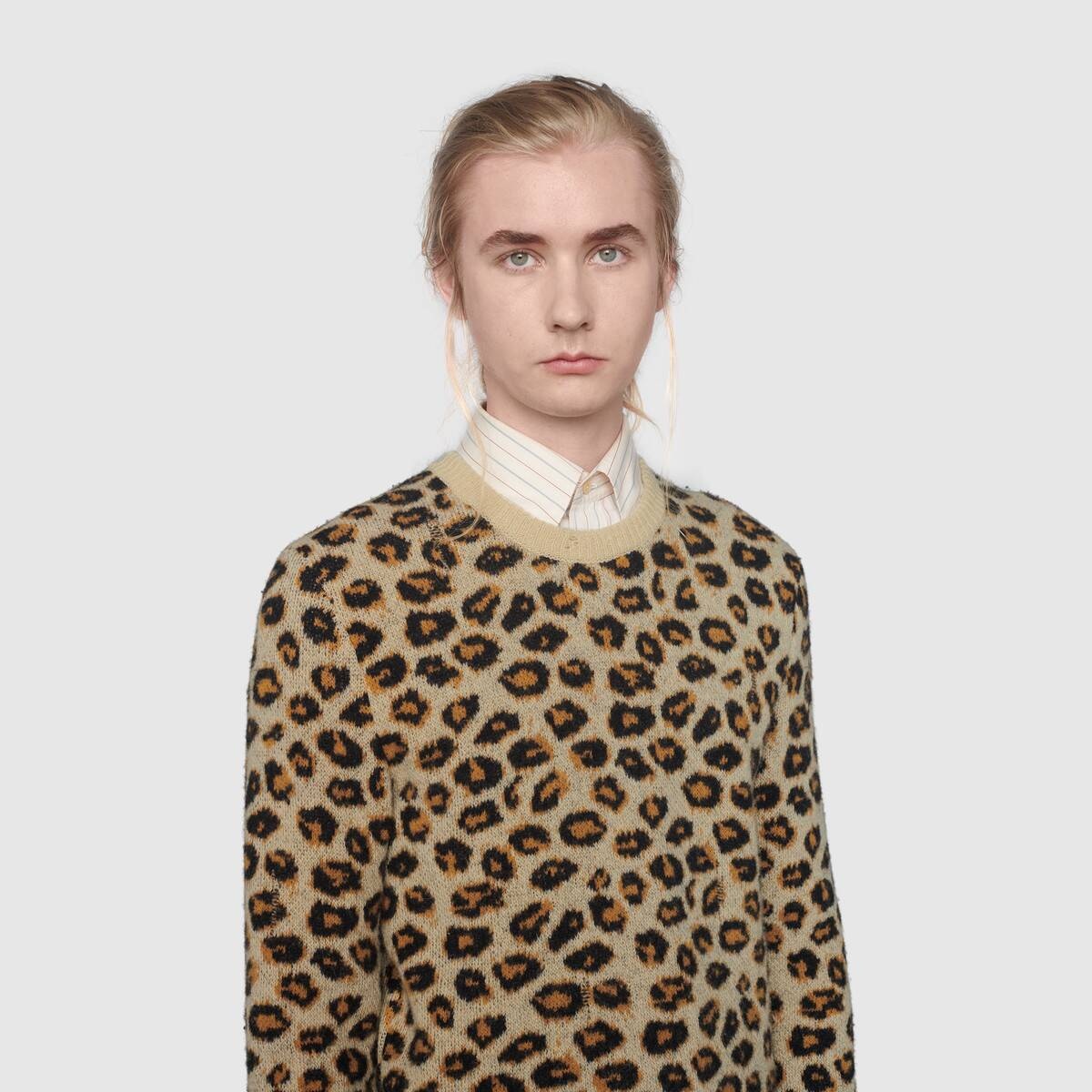 Leopard wool jacquard sweater - 5