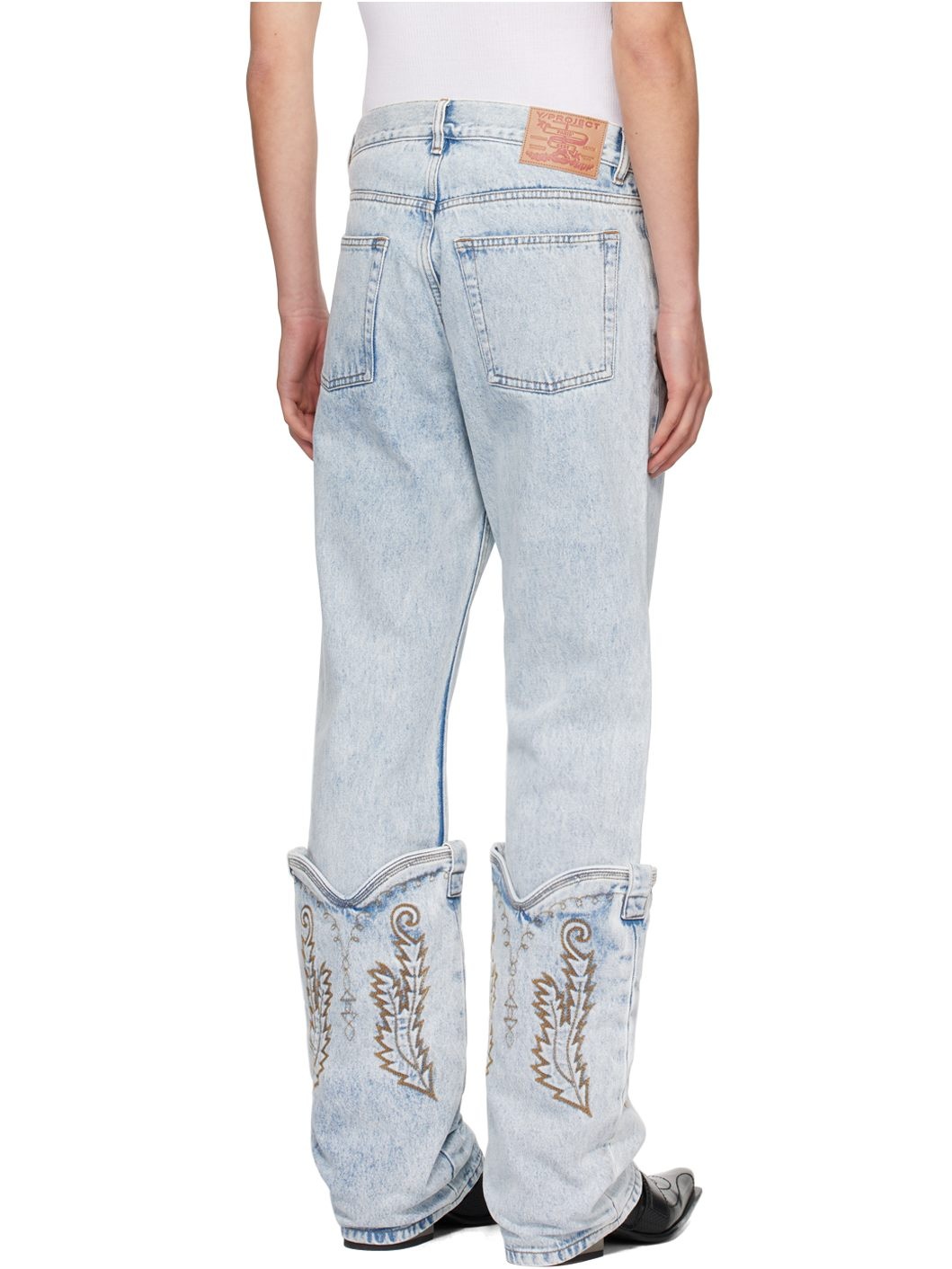 SSENSE Exclusive Blue Cowboy Cuff Jeans - 3