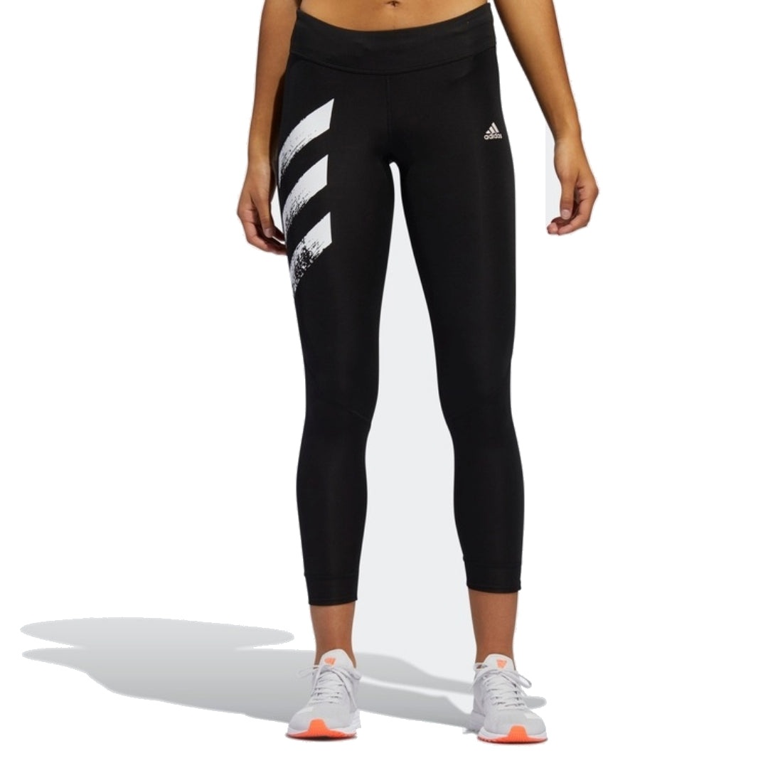 (WMNS) adidas Own The Run 3-Stripes Fast Tights Asia Sizing 'Black White' FP7539 - 3