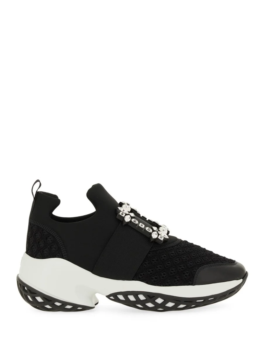 VIV' RUN FABRIC SNEAKER WITH RHINESTONE BUCKLE - 1