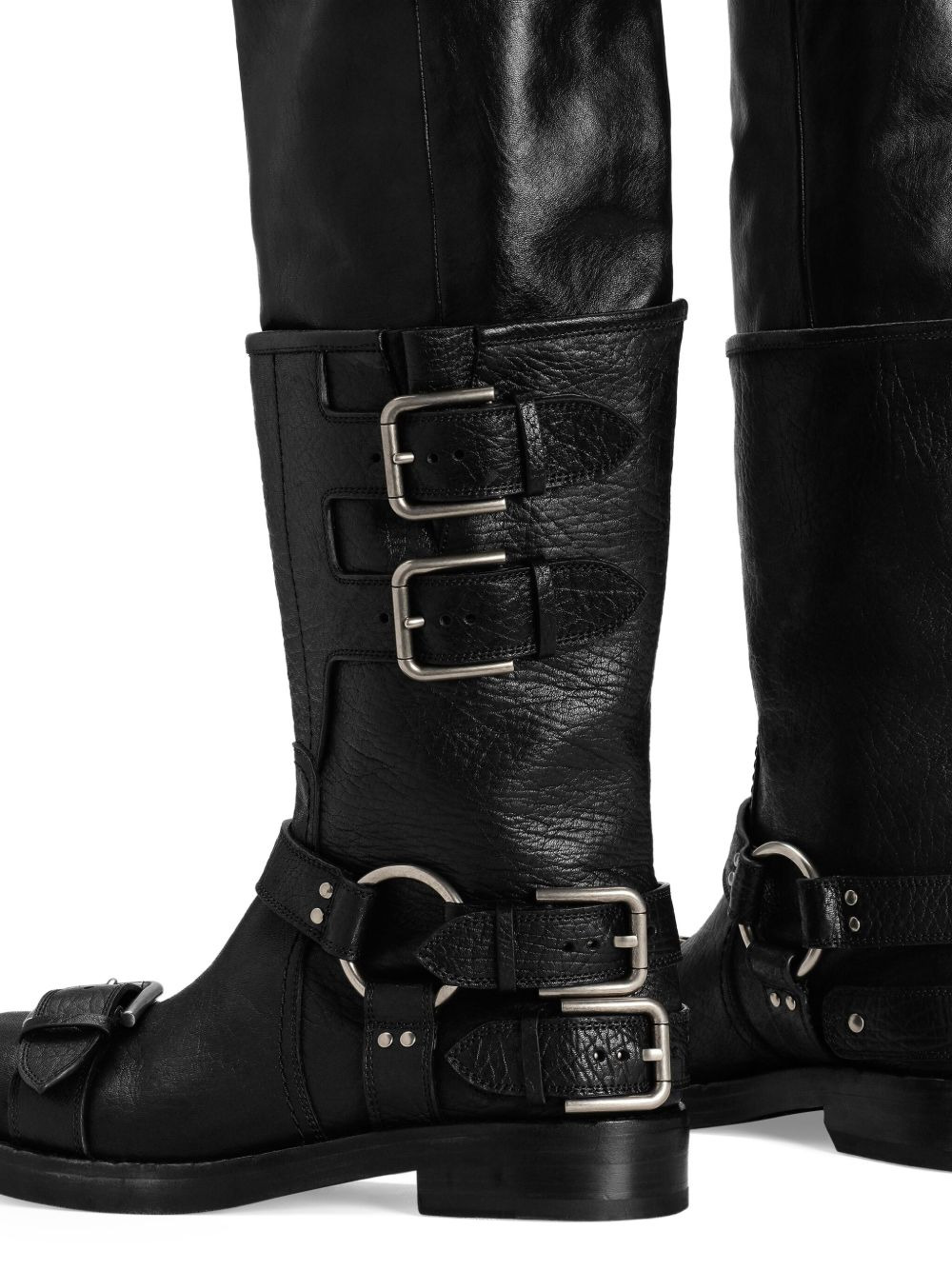 buckle-detail leather boots - 4