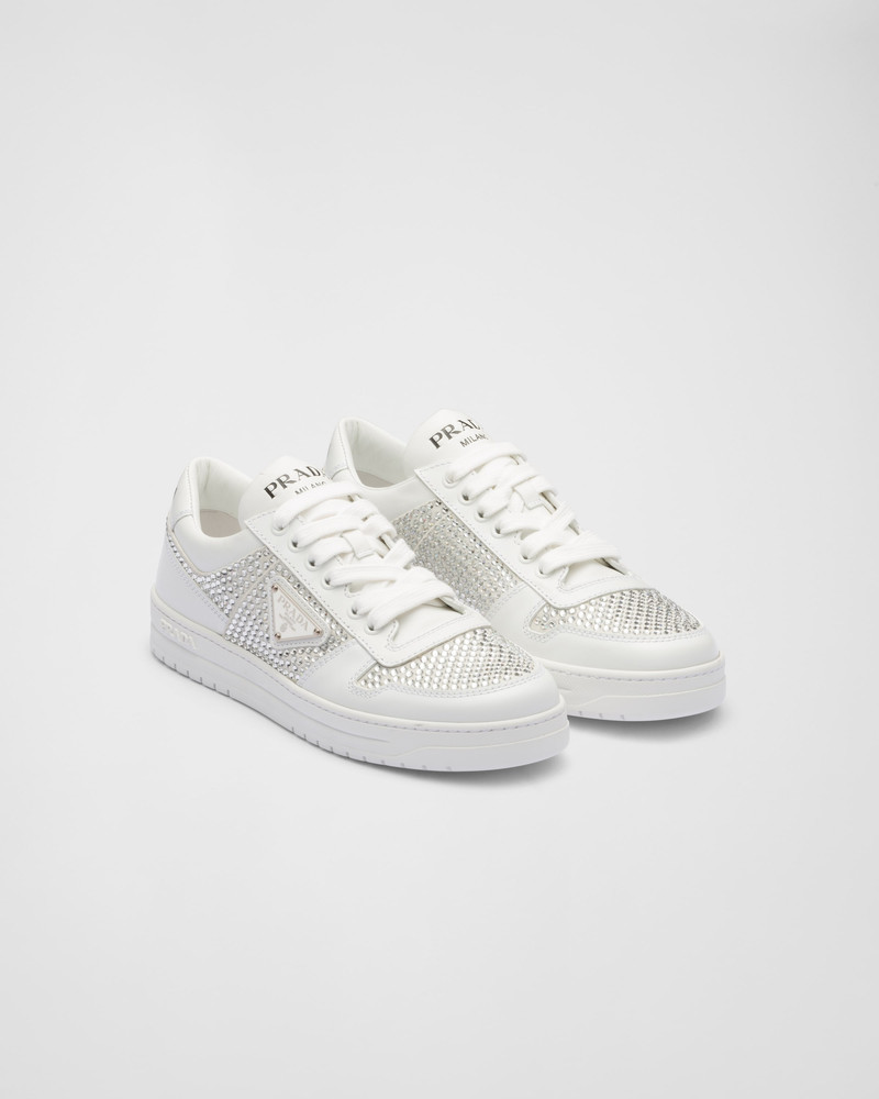 Leather sneakers with crystals 1