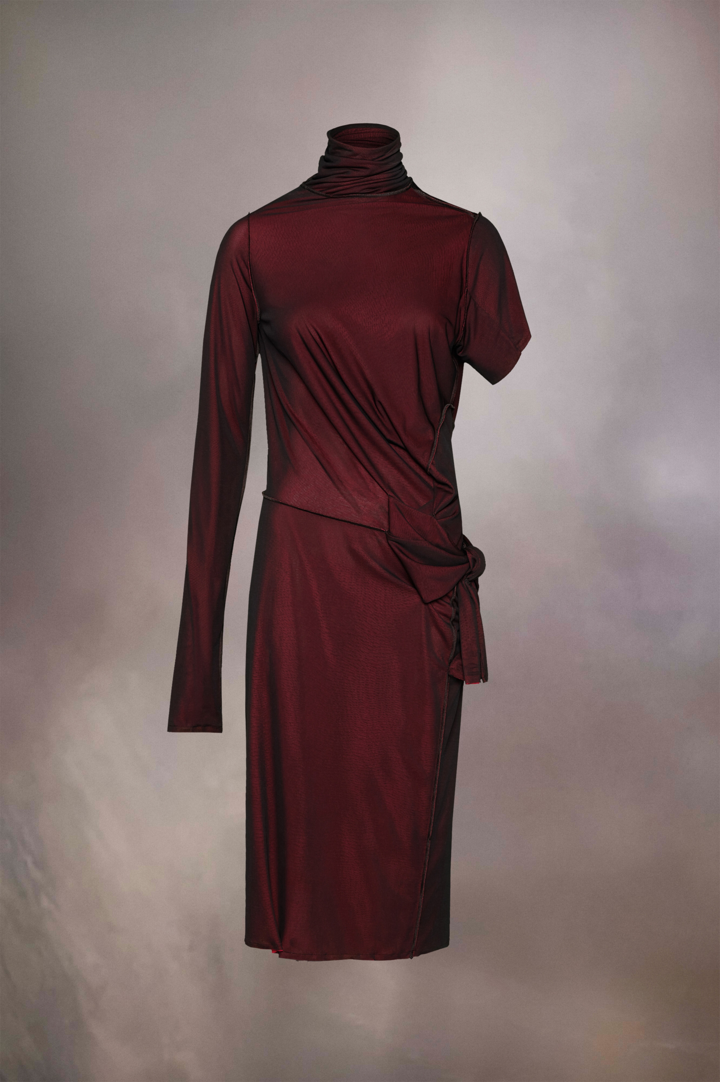 Asymmetric ruched dress - 2