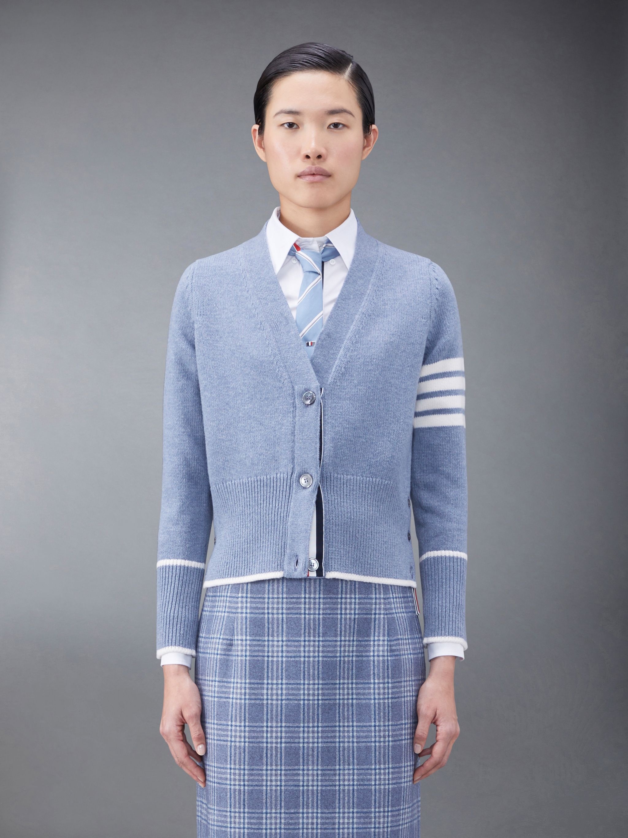 Thom Browne 4-Bar stripe cardigan - Grey