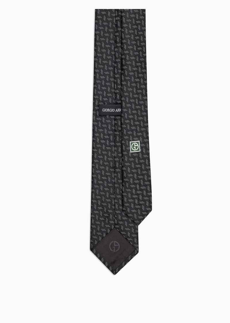 GIORGIO ARMANI Silk tie with geometric jacquard motif outlook