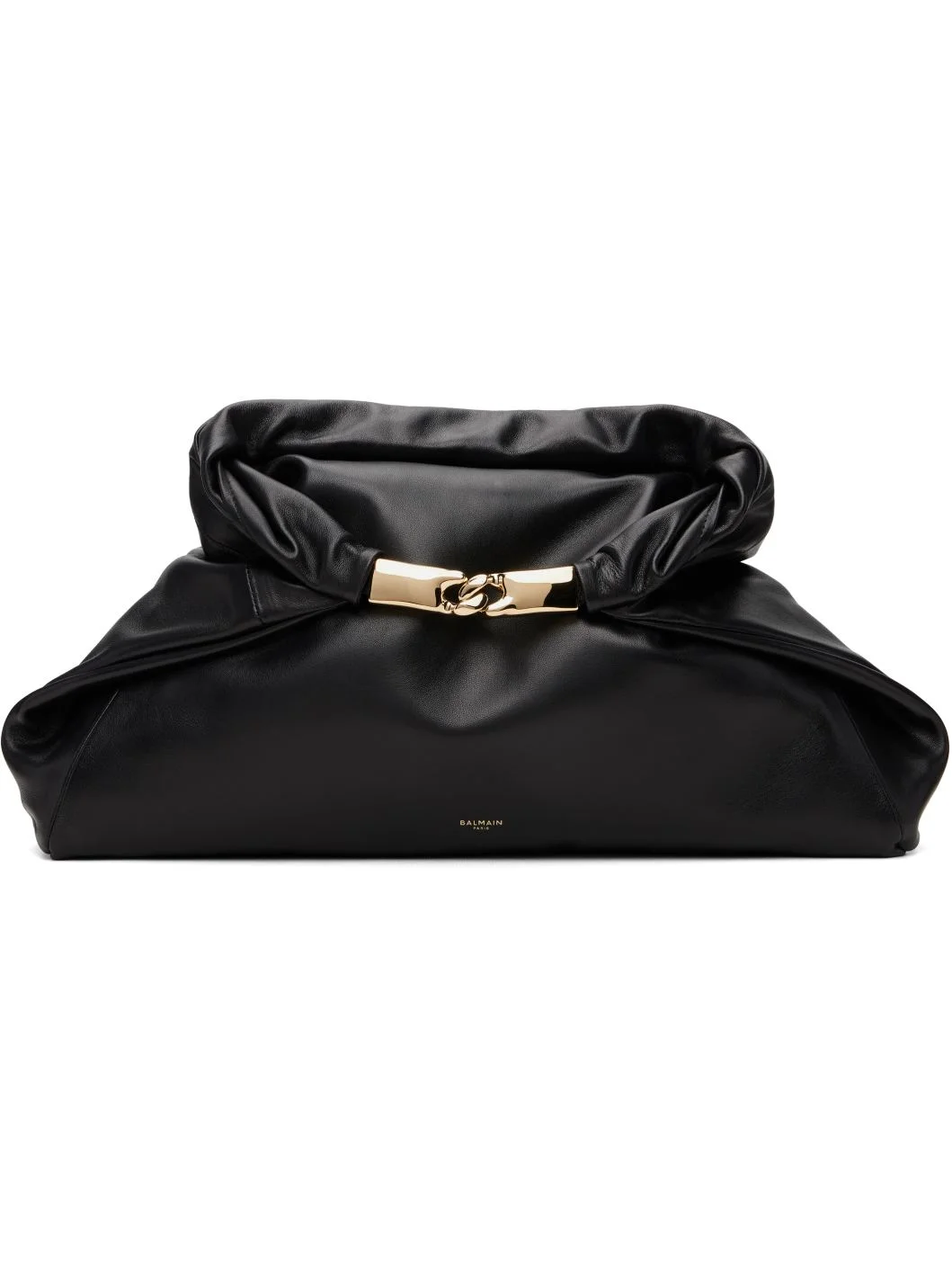 Black 'Dinner At 8' Medium Smooth Leather Clutch - 1