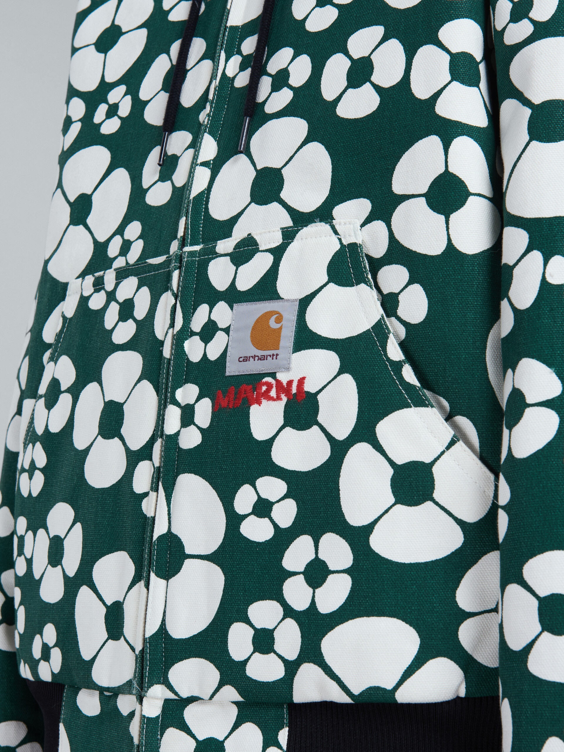 MARNI X CARHARTT WIP - GREEN HOODED JACKET - 5