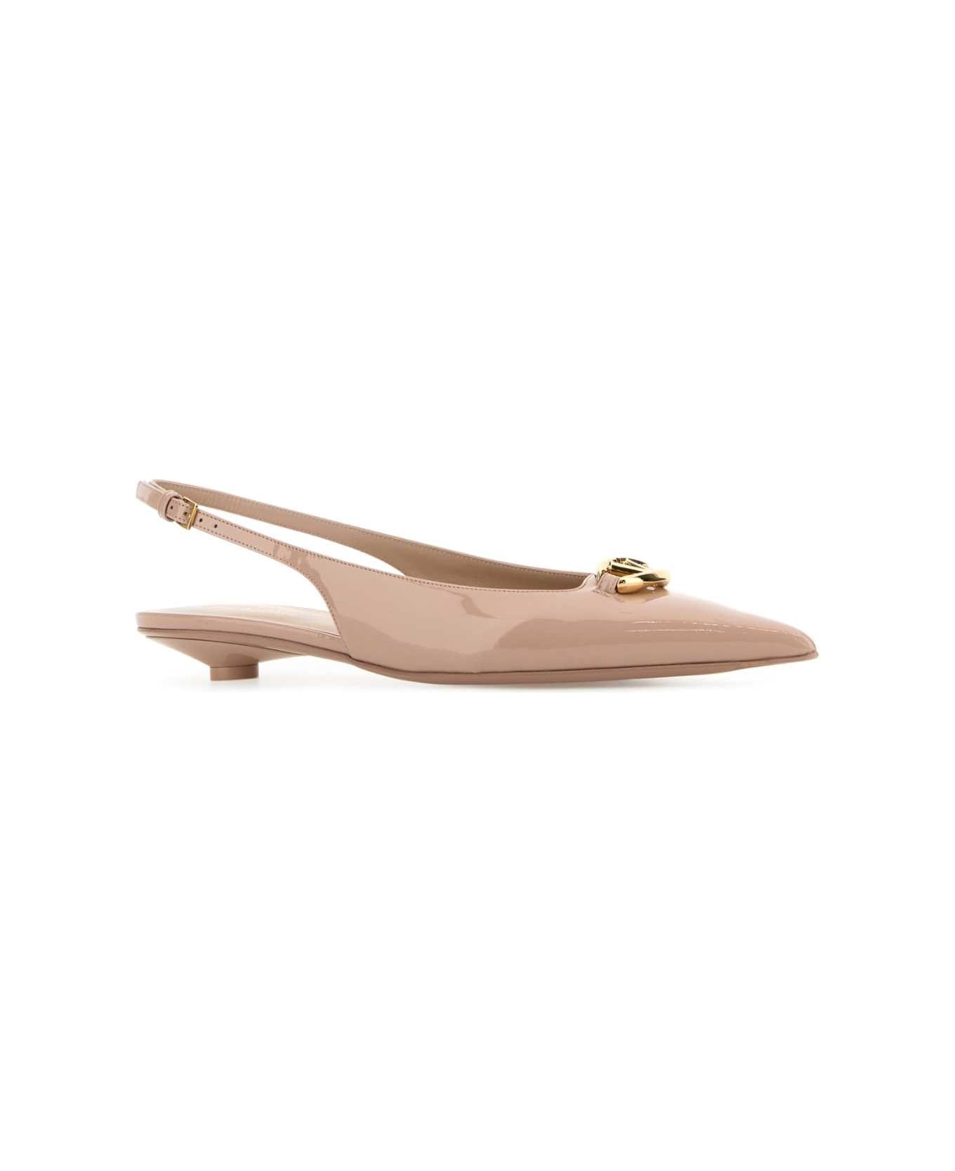 Powder Pink Leather Vlogo The Bold Edition Ballerinas - 2