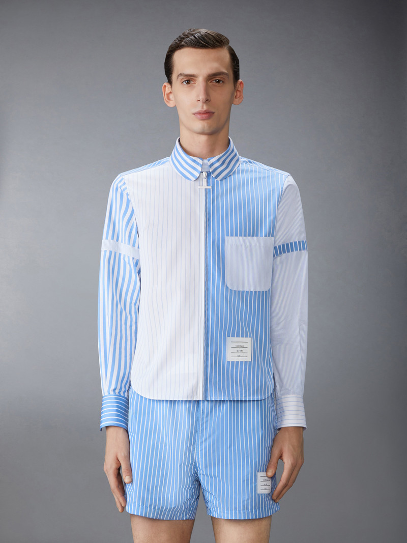 Thom Browne FUNMIX ARMBAND PINSTRIPE POPLIN STRAIGHT FIT SHIRT outlook