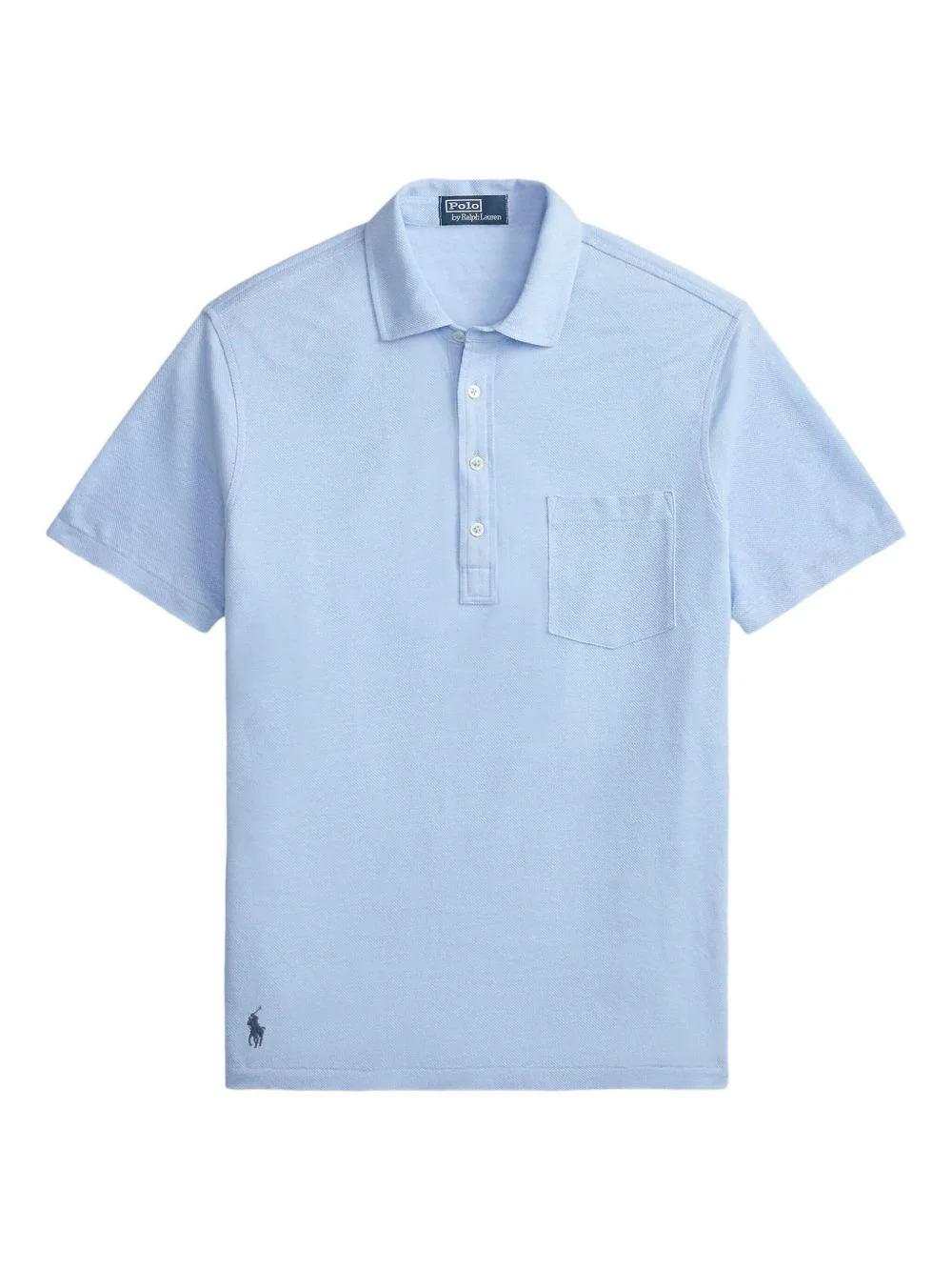 piqué chest-pocket linen polo shirt - 1