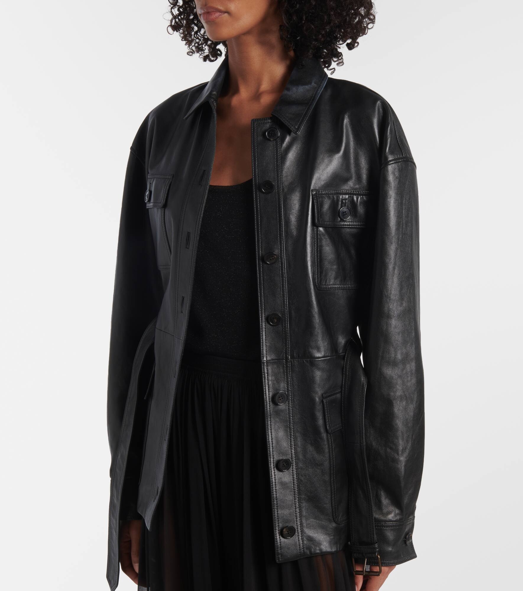 Saharienne belted leather jacket - 6