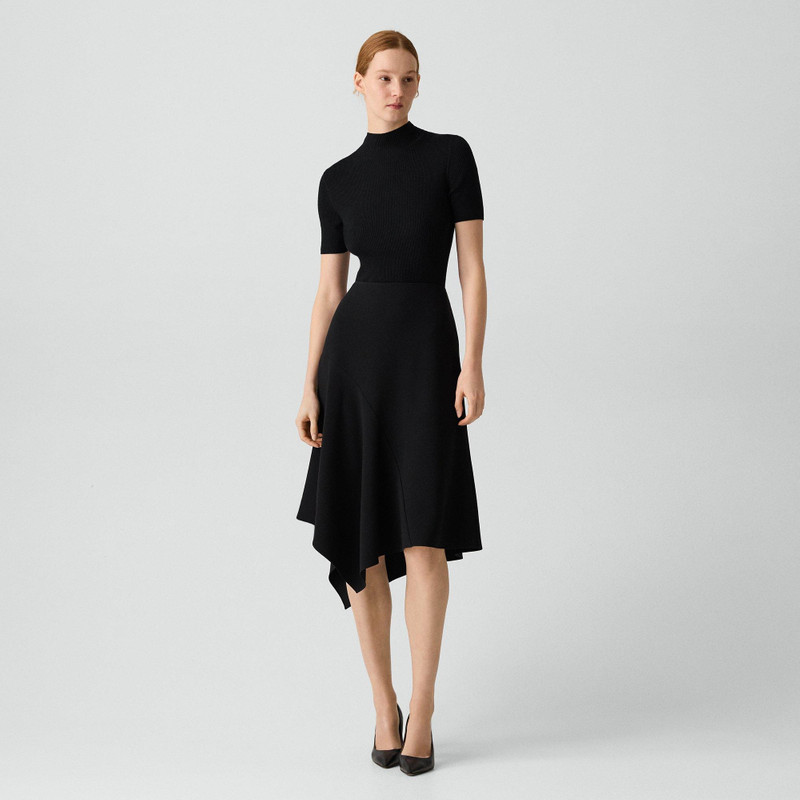 Panel Drape Skirt in Admiral Crepe 2