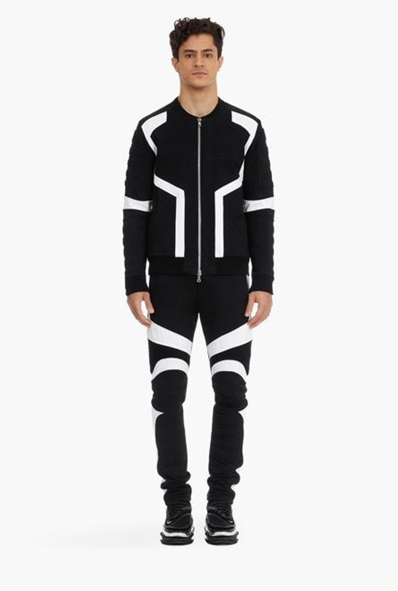 Bicolor black and white bomber jacket 4