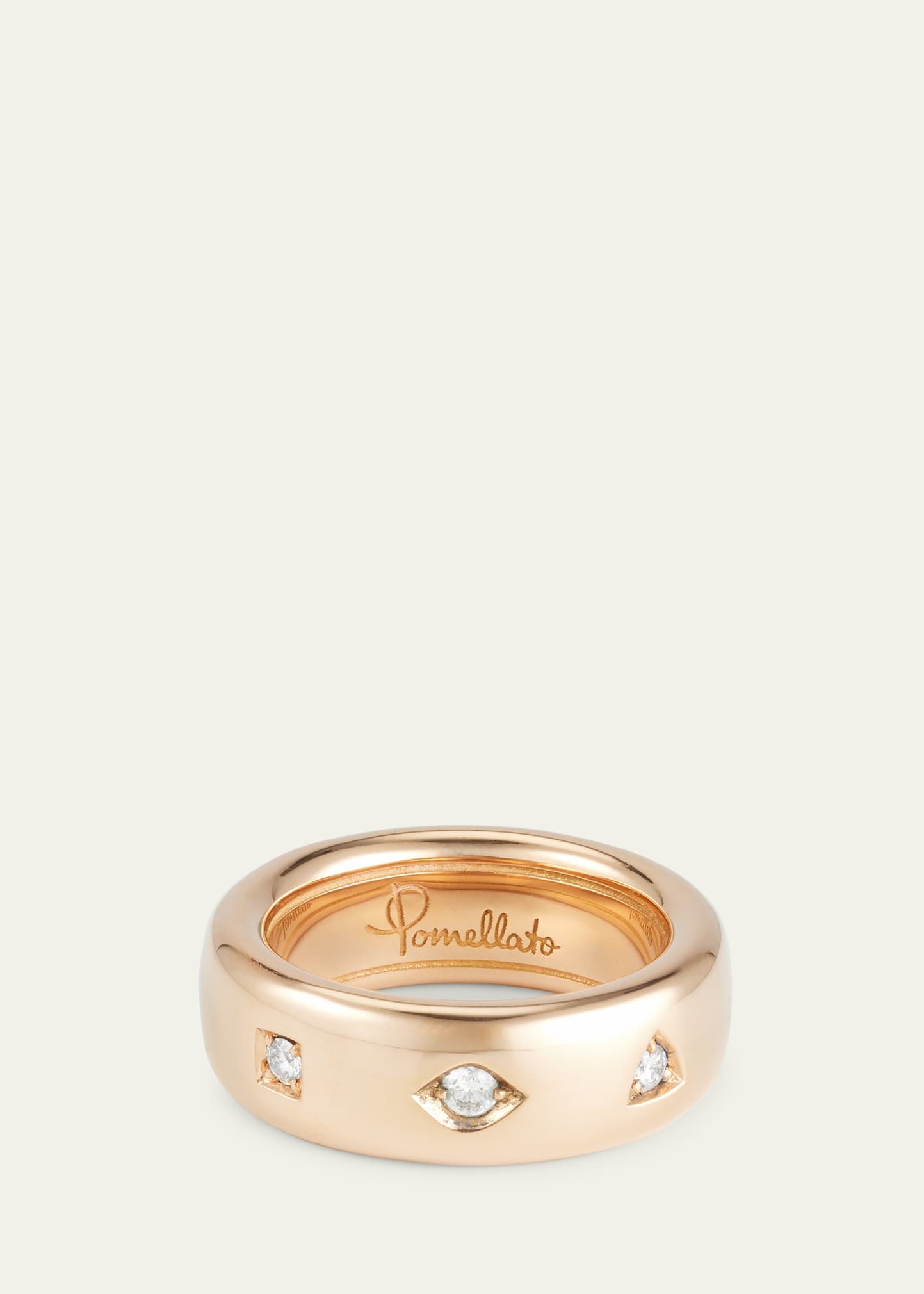Iconica 18K Rose Gold Small Fancy Set Diamond Band Ring - 3