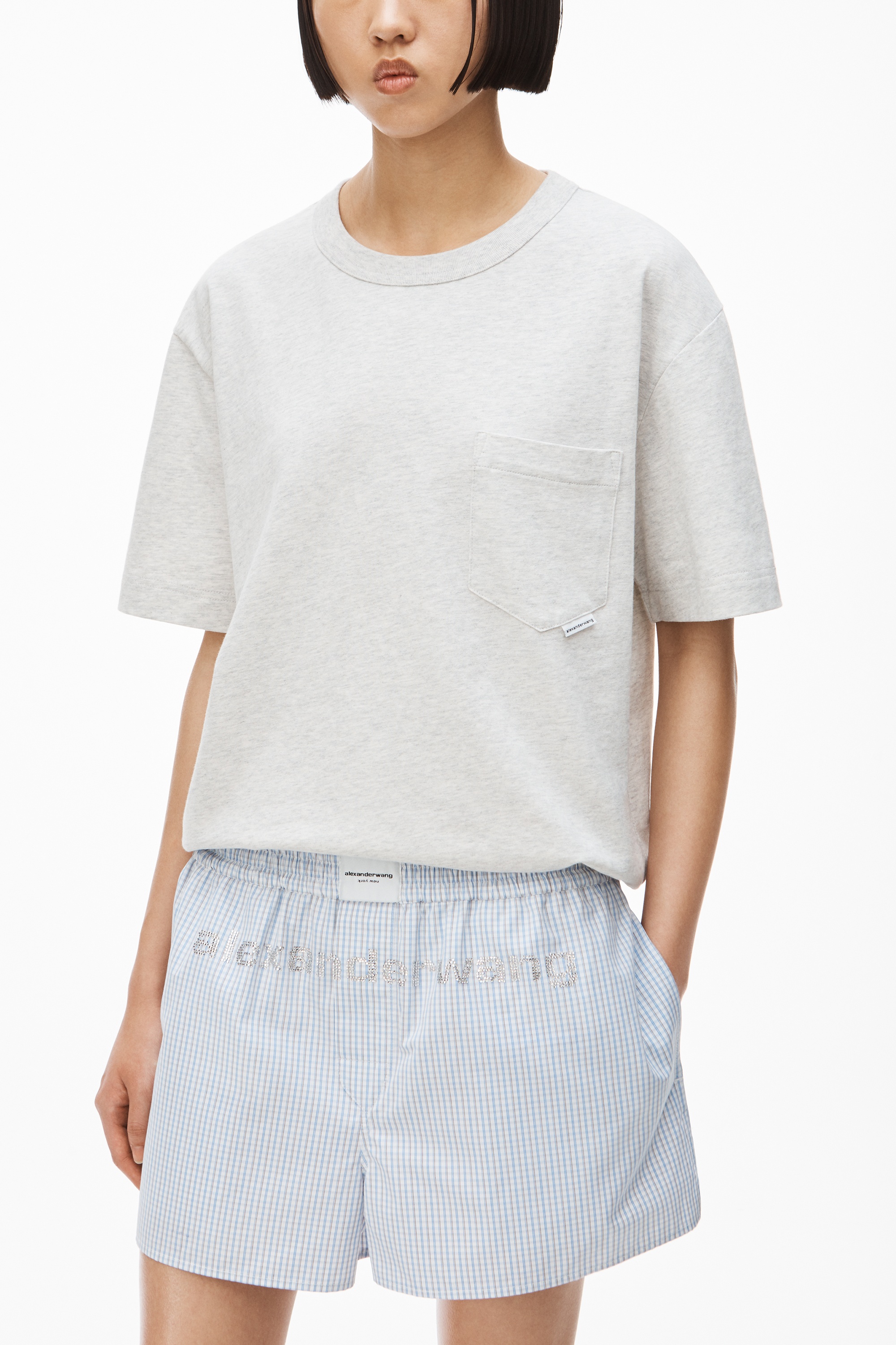 CHECK CRYSTAL LOGO BOXER SHORT IN COTTON - 4