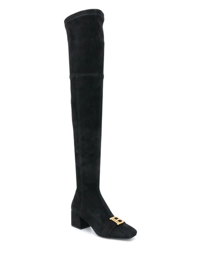 Balmain B plaque thigh-high boots outlook