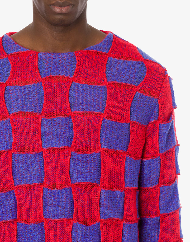MIXED PATCHWORK &AMP; CHECKS MOHAIR JUMPER 4
