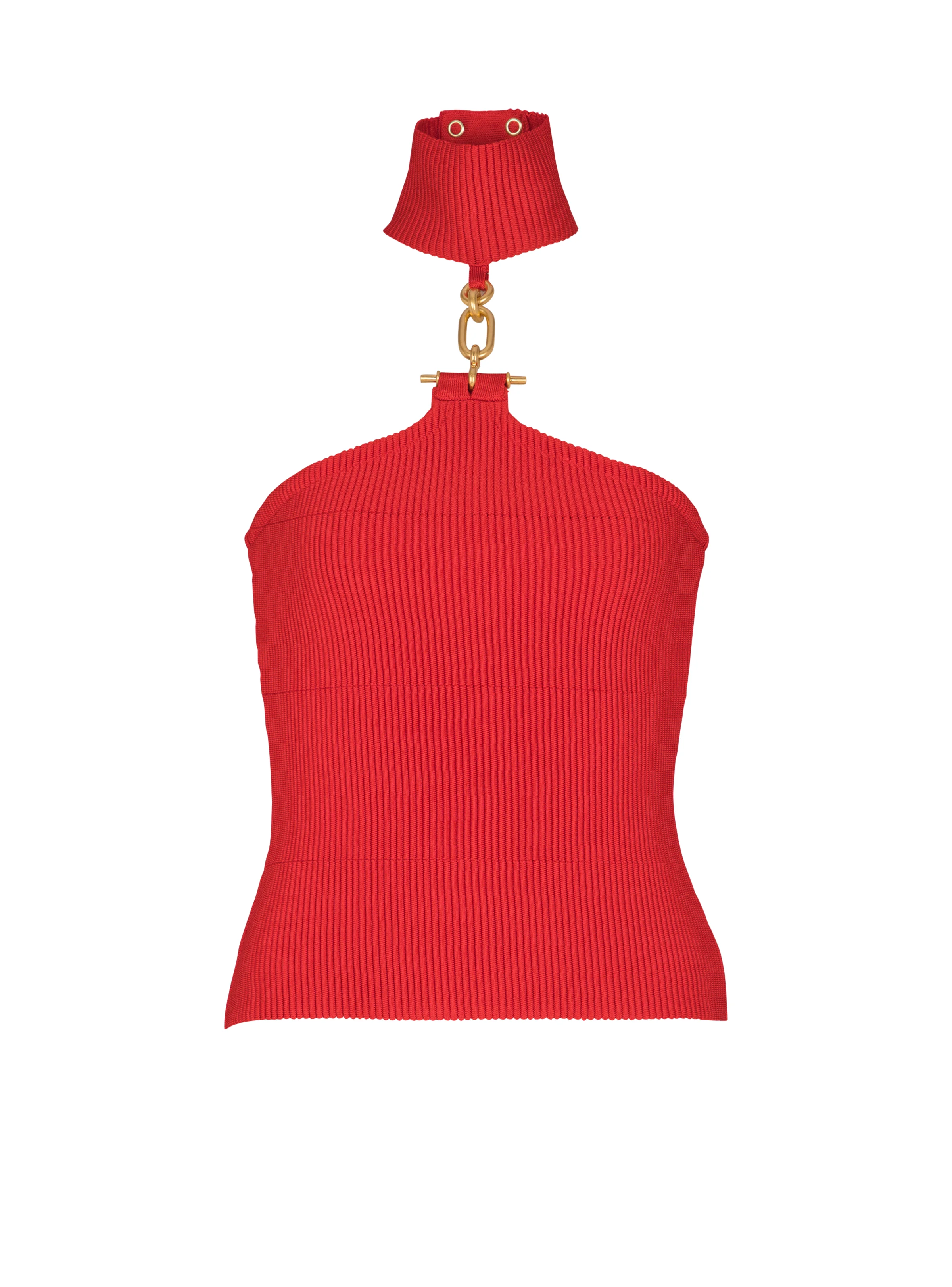 Sleeveless knit top with embellished detail - 1