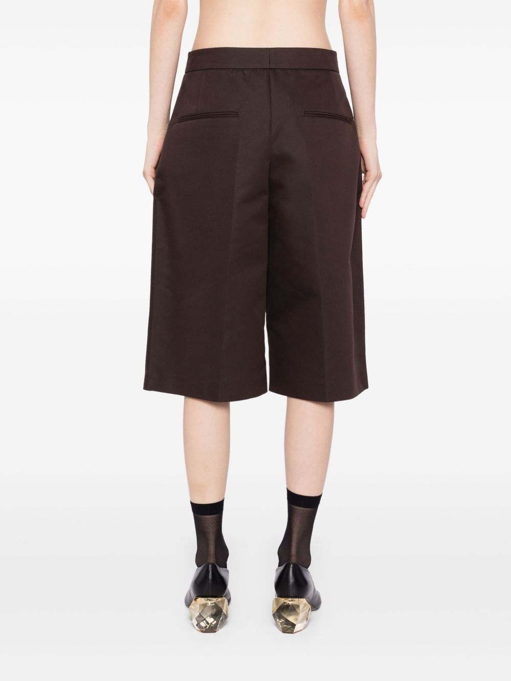 pleat detail shorts - 4