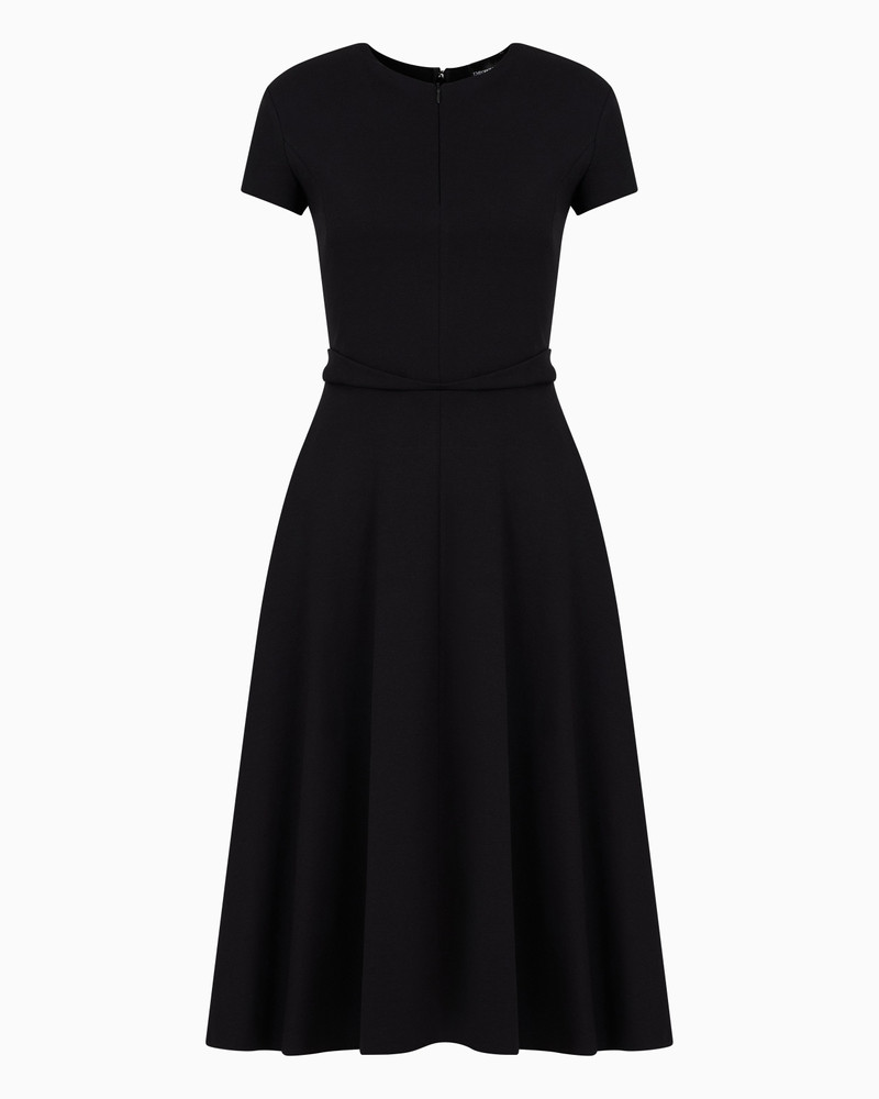 SHORT-SLEEVED DRESS IN MILANO-STITCH FABRIC 1