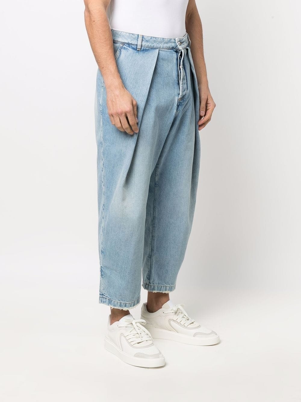 pleated barrel-leg jeans - 3