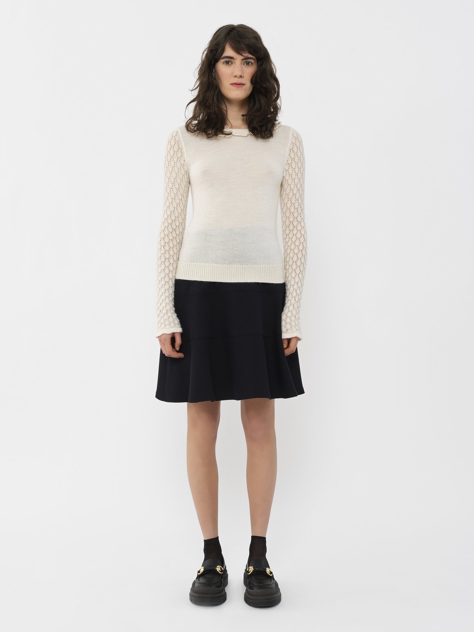 OPEN-STITCH KNIT BLOUSE - 5
