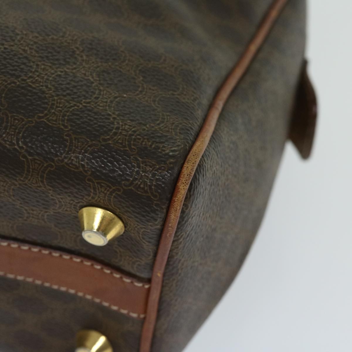 CELINE Macadam Canvas Hand Bag Pvc Brown - 14