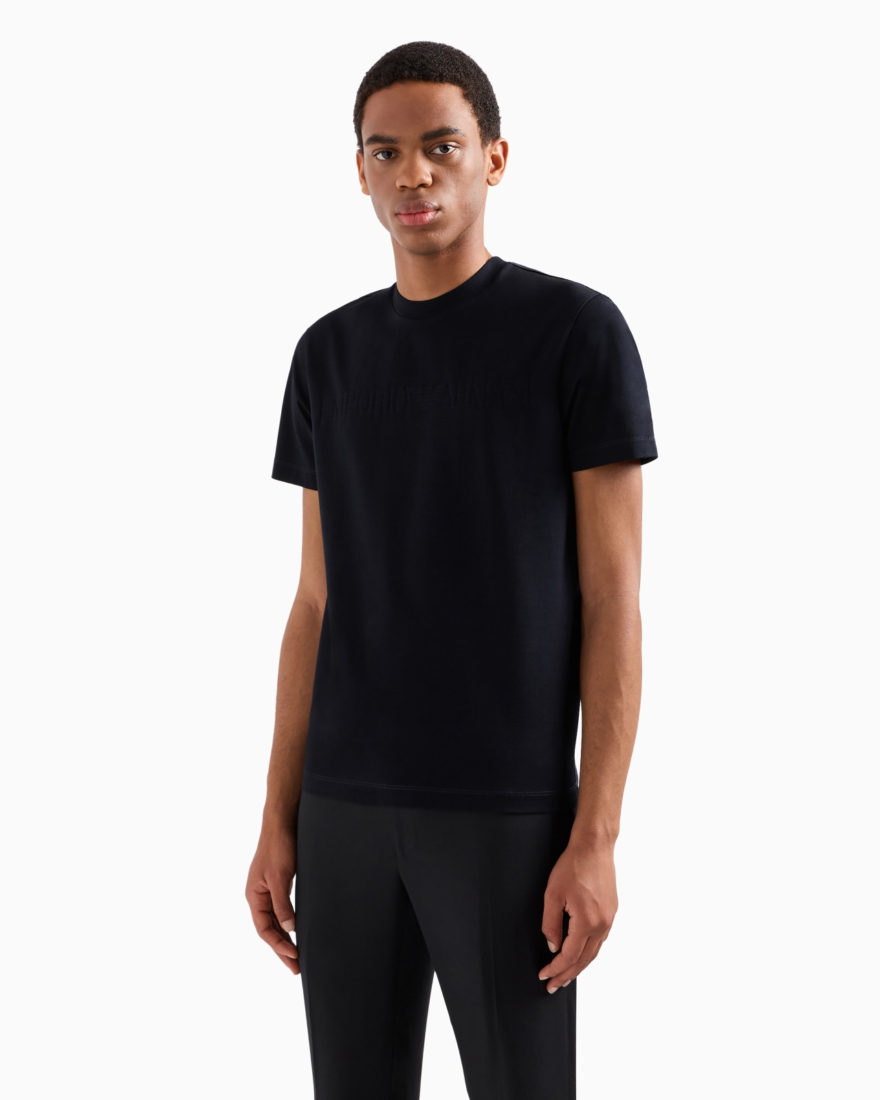 Jersey T-shirt with jacquard logo - 4