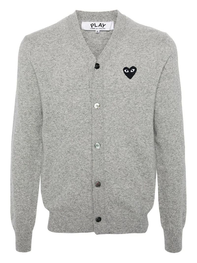 heart-emblem v-neck cardigan 1